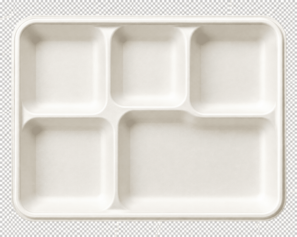 Eco-Rootz 5 Compartment Molded Fiber Tray