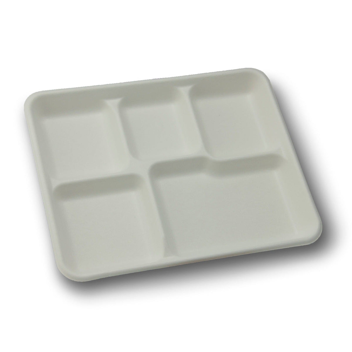 Eco-Rootz 5 Compartment Molded Fiber Tray, 125 Count Case - product view