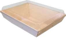 8X11x1 VerTerra Balsa Wood Tray with Clear Cover - 50 pcs