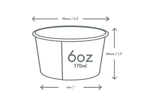 Vegware 6oz Soup Container, 90-Series,1000 Count