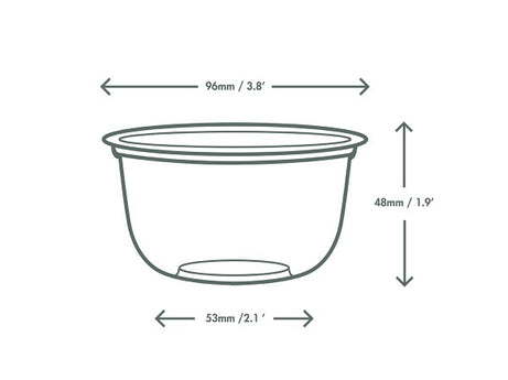 Vegware Plant-Based Compostable PLA Bella Pot, 96-Series Case of 1000
