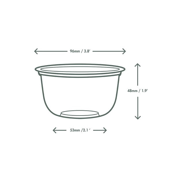 Vegware Plant-Based Compostable PLA Bella Pot, 96-Series Case of 1000
