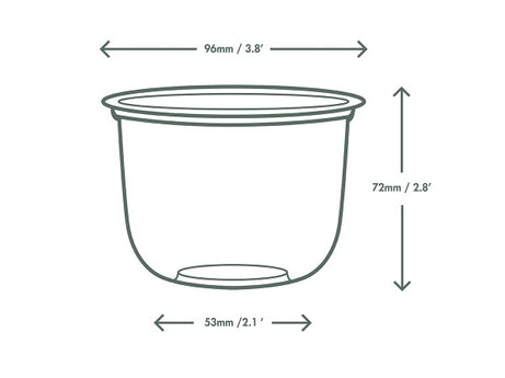 Vegware Plant-Based Compostable PLA Bella Pot, 96-Series Case of 1000