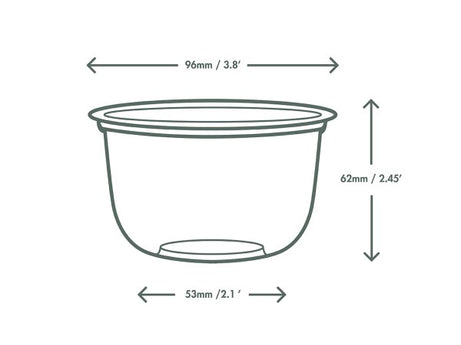 Vegware Plant-Based Compostable PLA Bella Pot, 96-Series Case of 1000