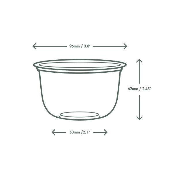 Vegware Plant-Based Compostable PLA Bella Pot, 96-Series Case of 1000