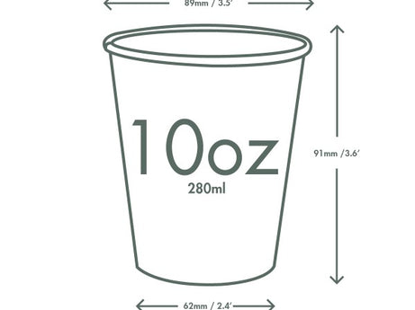 Vegware Single Wall Compostable White Hot Cups 10 oz
