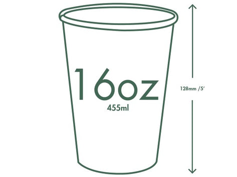 Vegware Single Wall Compostable White Hot Cups 16 oz