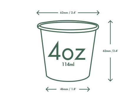 Vegware Single Wall Compostable White Hot Cups 4 oz