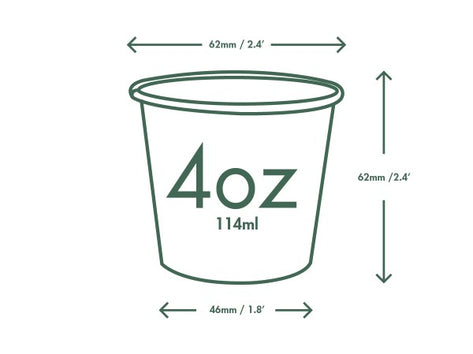 Vegware Single Wall Compostable White Hot Cups 4 oz