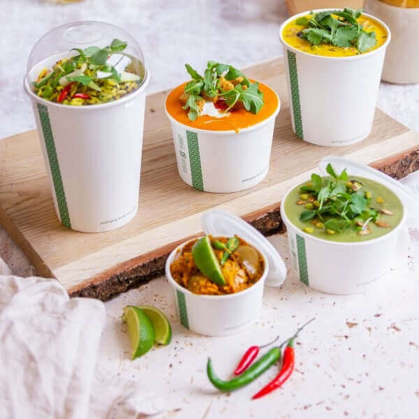 Vegware Soup Container Flat CPLA Hot Lid, 90-Series, 1000 Count