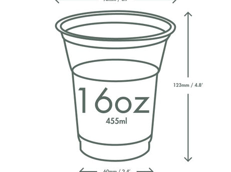 Vegware Plant-based Compostable PLA Cold Cup, 96-Series Case of 1000