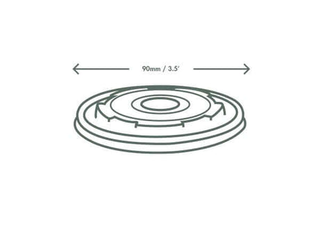 Vegware Soup Container Flat CPLA Hot Lid, 90-Series, 1000 Count
