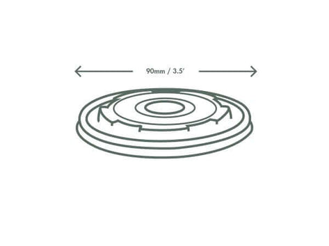 Vegware Soup Container Flat CPLA Hot Lid, 90-Series, 1000 Count