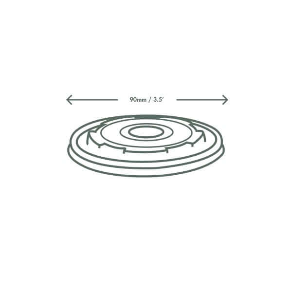 Vegware Soup Container Flat CPLA Hot Lid, 90-Series, 1000 Count