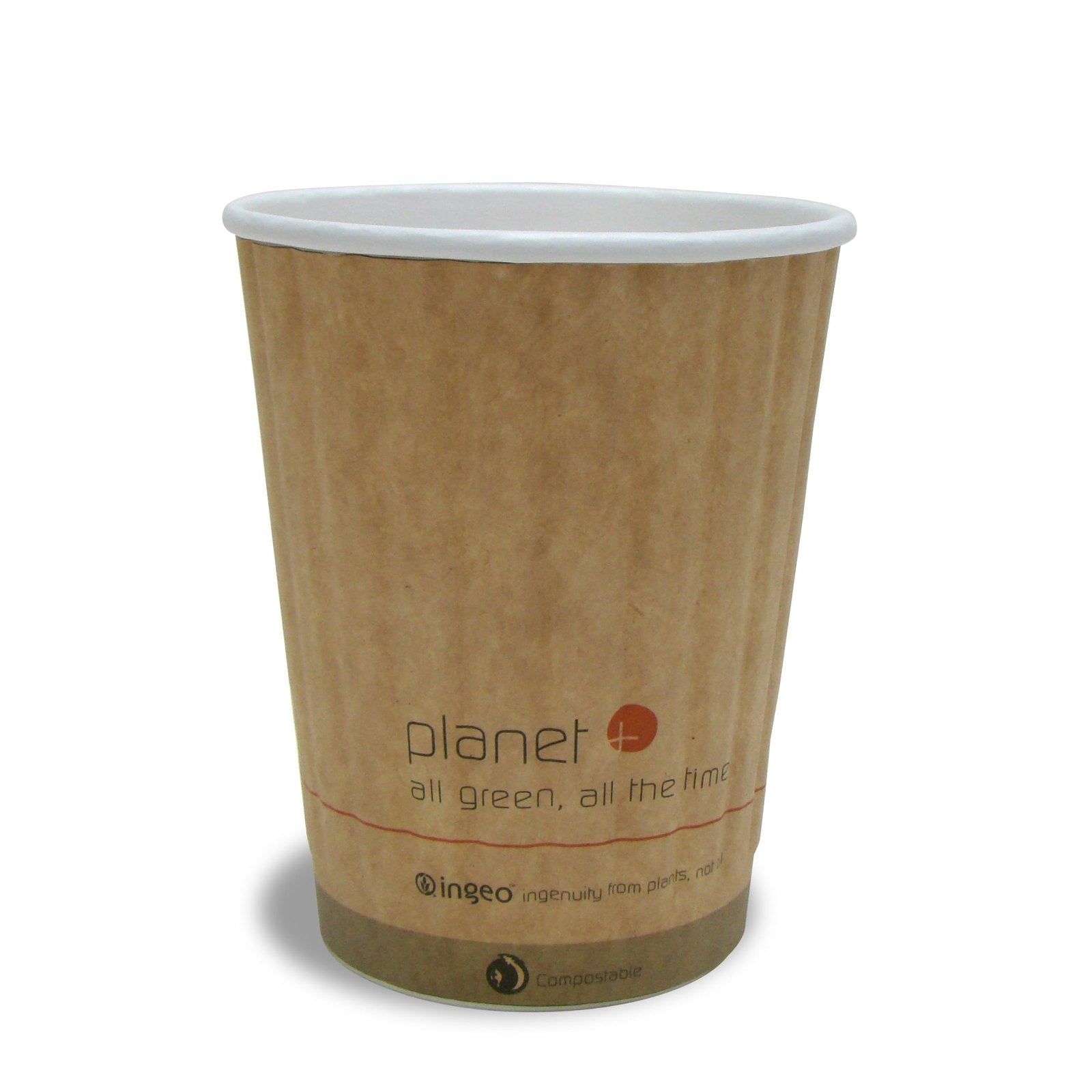 Compostable Double-Wall Paper Hot Cups, PLA-Lined, 8 oz to 20 oz