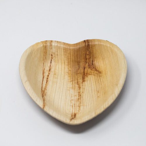 6" Heart Shape Palm Leaf Plate, 450 Count