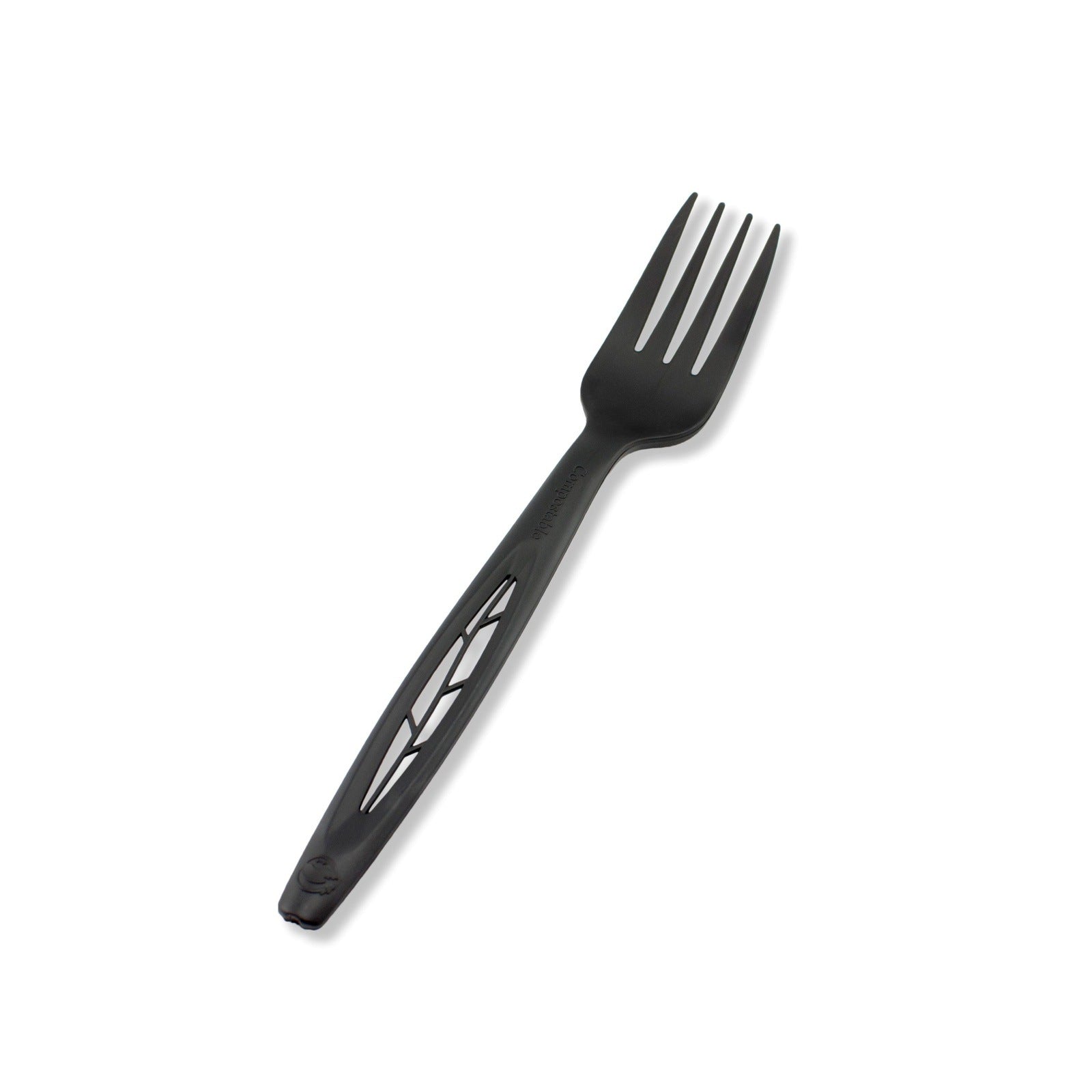 6.5" Heavy Duty Cutlery, Indv. Wrapped Fork, Black, 750-Count Case