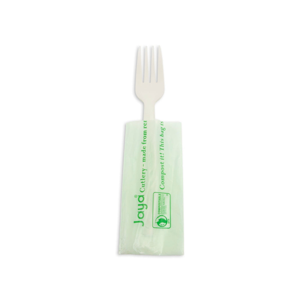 6.5" Heavy Duty Cutlery, Indv. Wrapped Fork, White, 750-Count Case