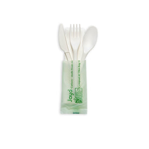 6" Medium Weight Cutlery Kit with Napkin, White, 250-Count Case"