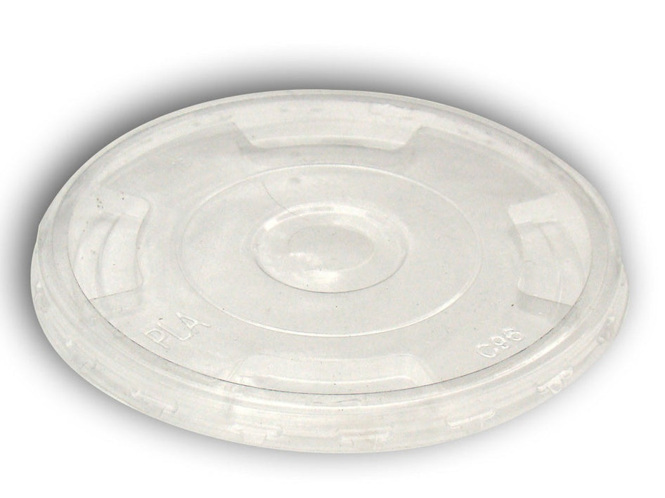 Flat Style PLA Lids for 9/12/16/20/24-Ounce Clear Cold Cups, 1000-Count Case